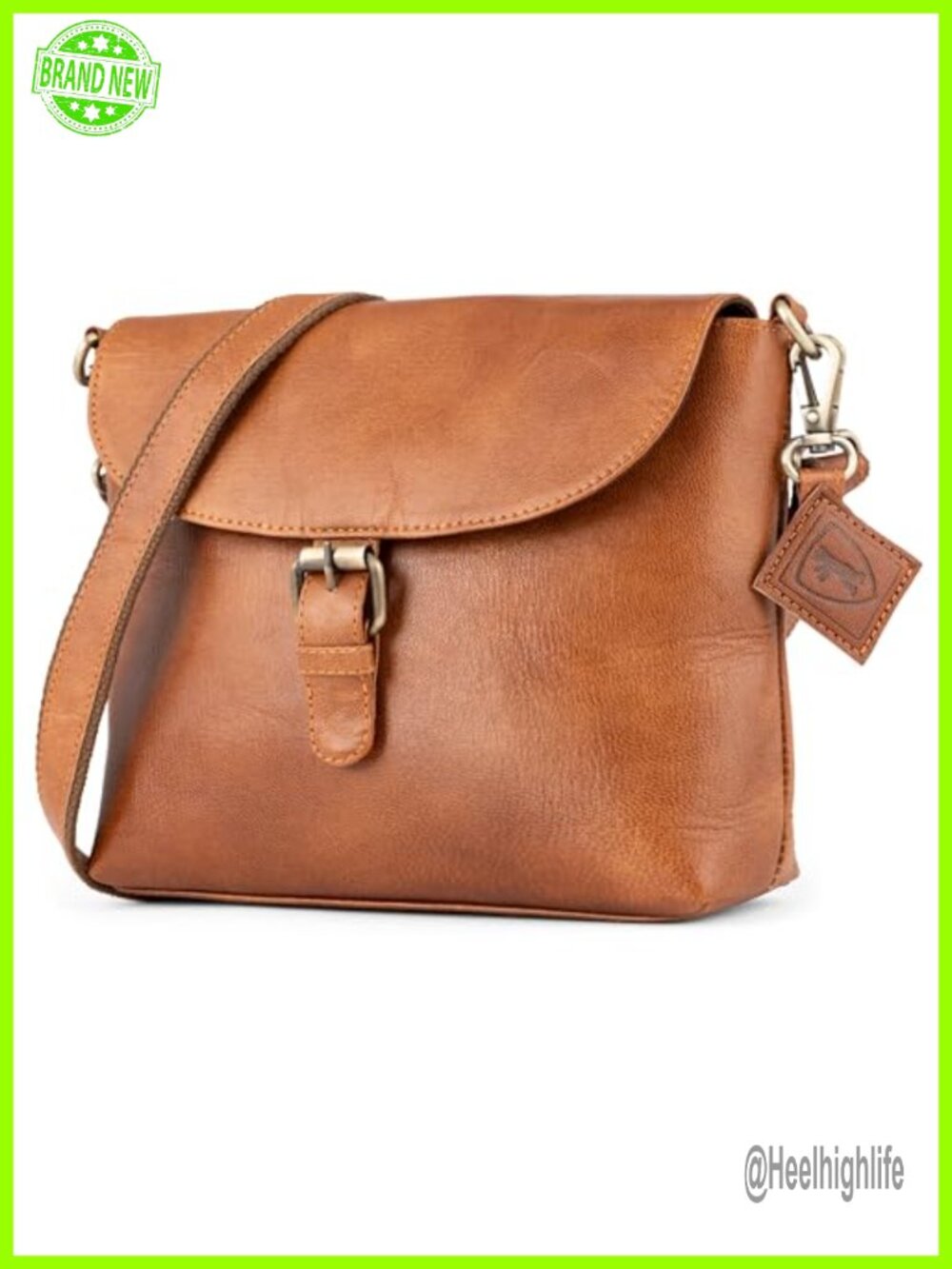 Full Grain Leather Crossbody Shoulder Bag Handcrafted Vintage
